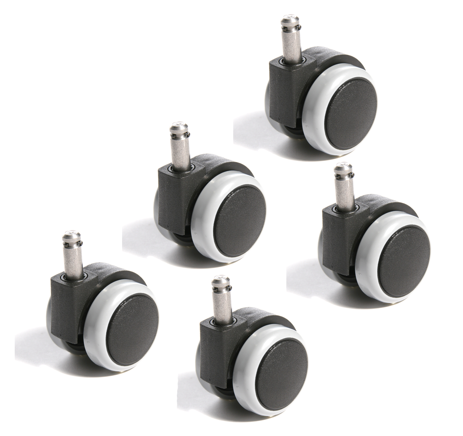 5x Topstar Hartbodenrollen 10er-Stift schwarz