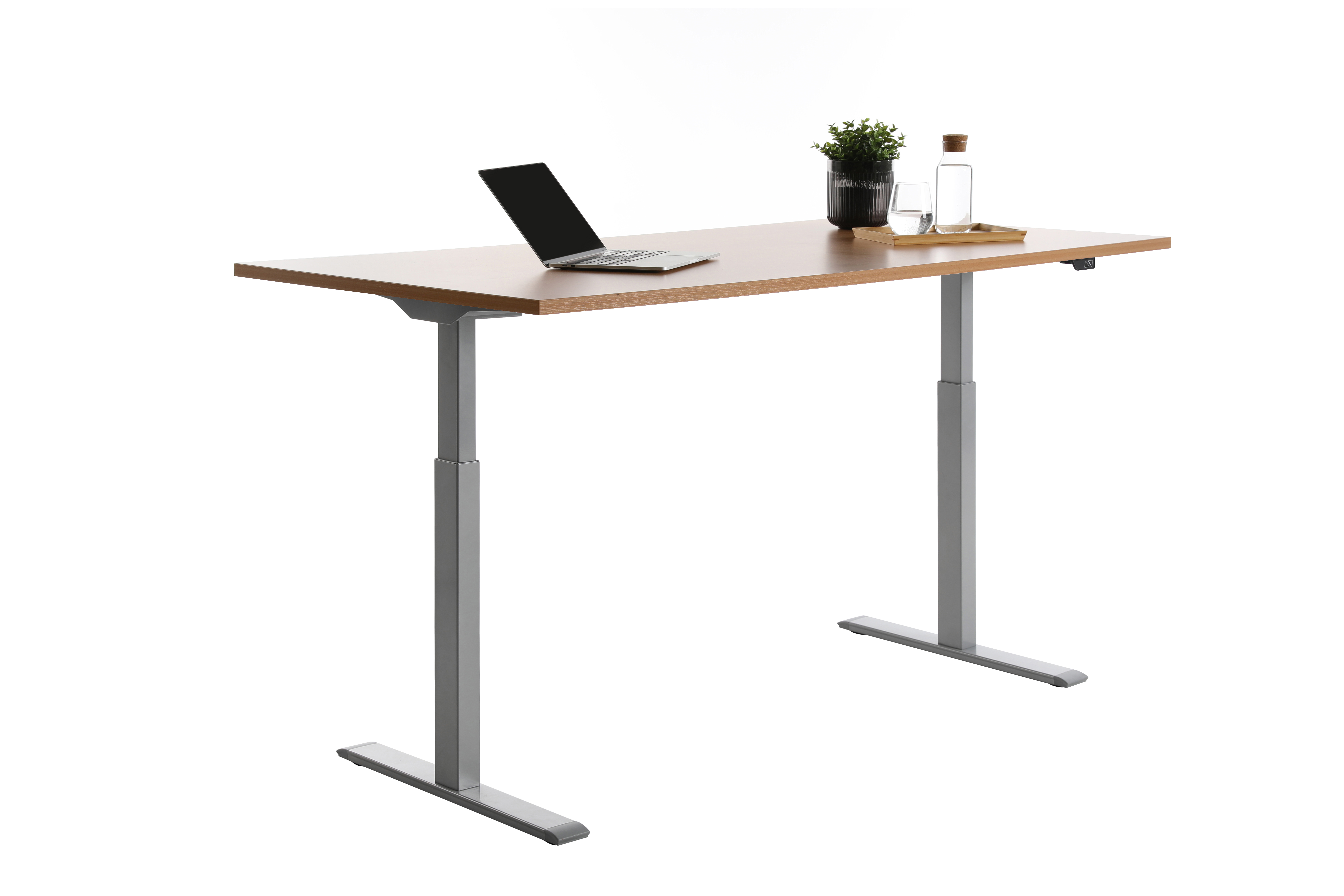 180 x 80 cm Schreibtisch Topstar Ergo E-Table höhenverstellbar - grau, Buche