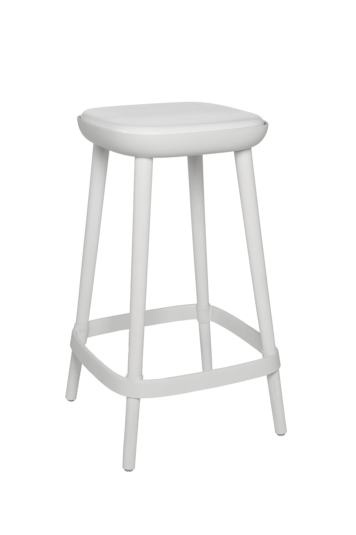 Barhocker Wagner W-2020 Stool M smokey white, Beine lackiert