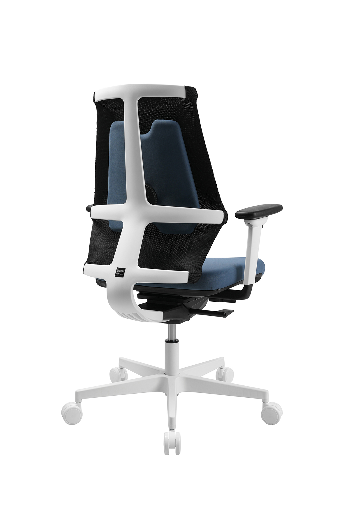 Bürostuhl Topstar Sitness X Back, blau-schwarz, Fußkreuz weiß