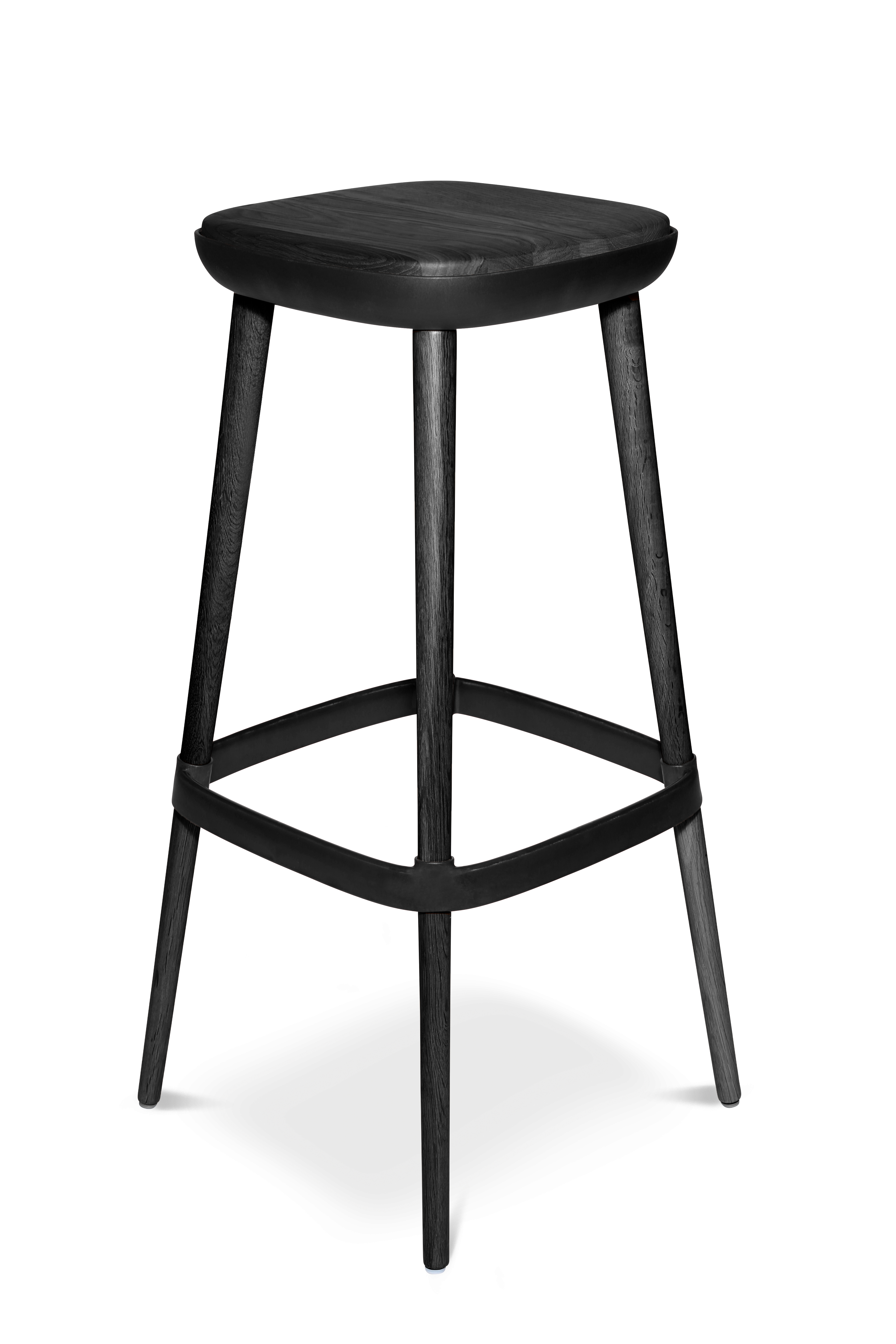 Barhocker Wagner W-2020 Stool charcoal black, Beine lackiert