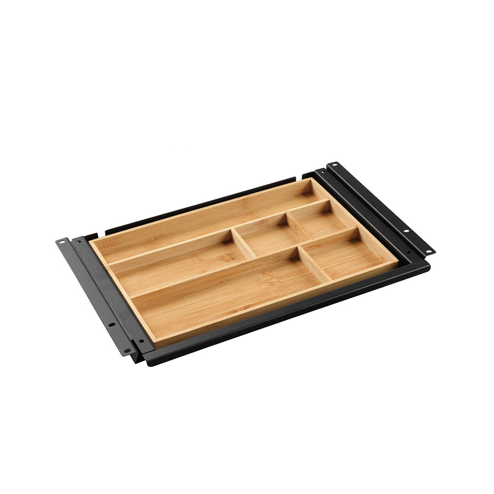 Unterbau-Schubladenauszug schwarz mit Holz-Organizer