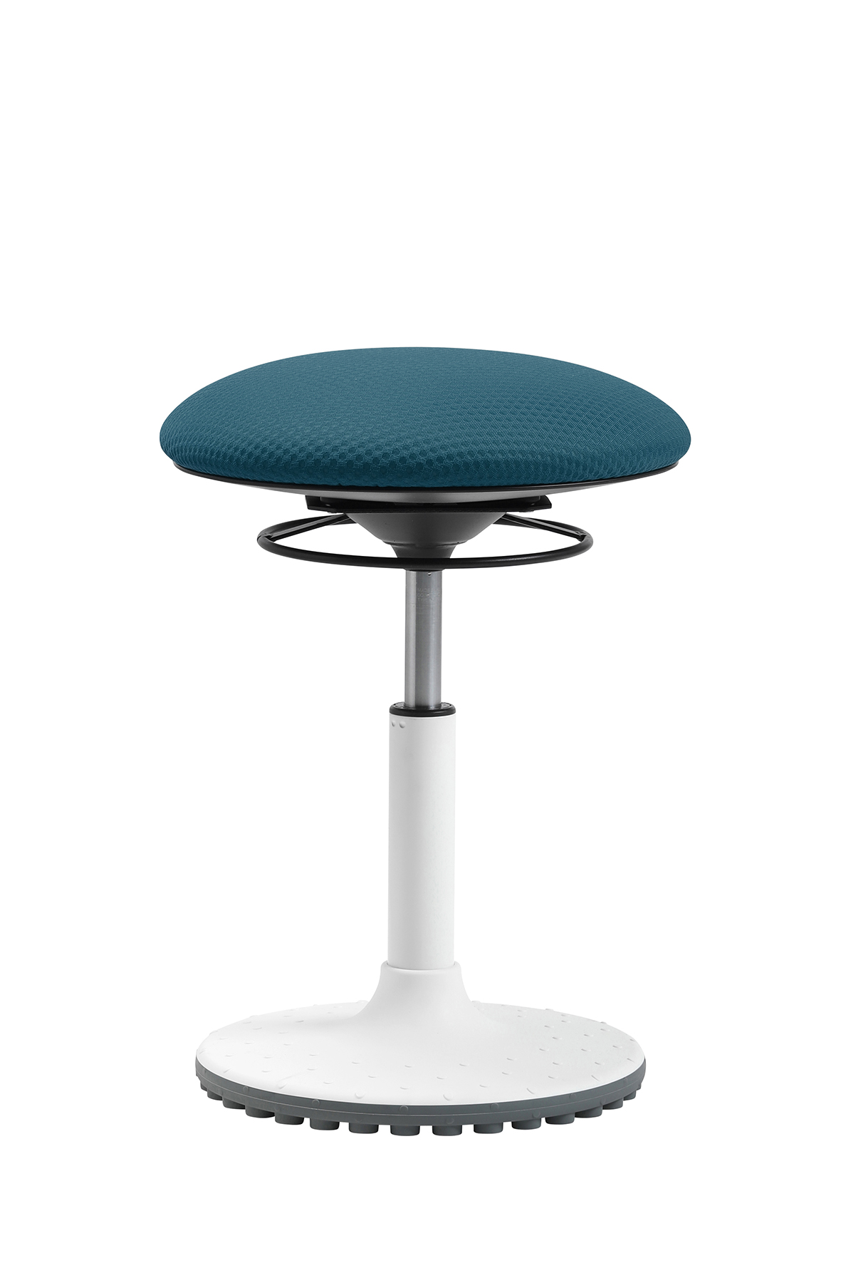 living chairs "Move" Sitzhocker weiss/petrolblau