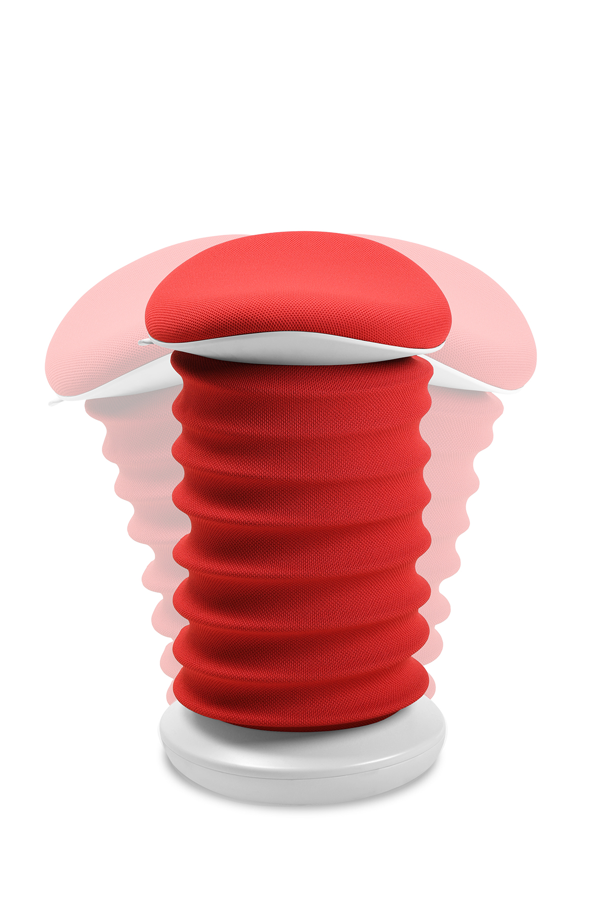 Lifestyle-Hocker Topstar Sitness 4D rot-weiß