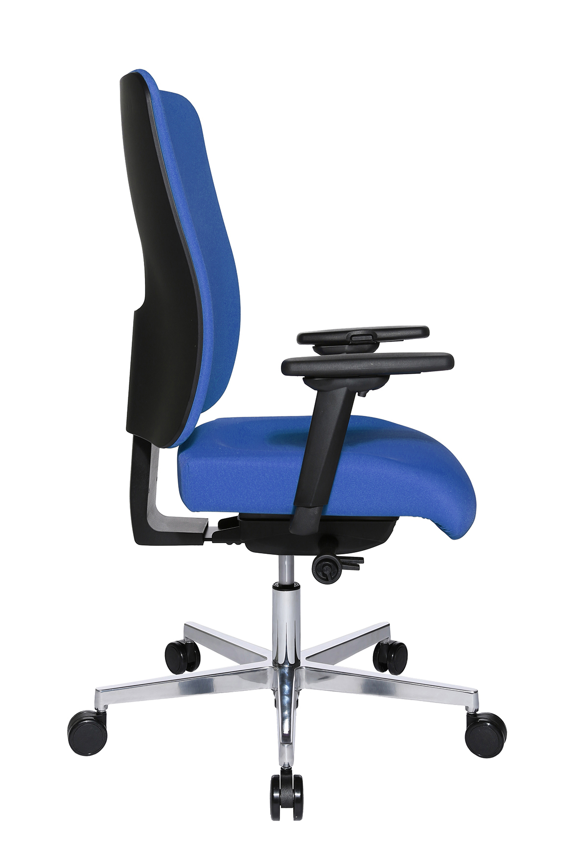 Bürostuhl Topstar Sitness Open X DLX (P) Schiebesitz Fuß poliert - blau