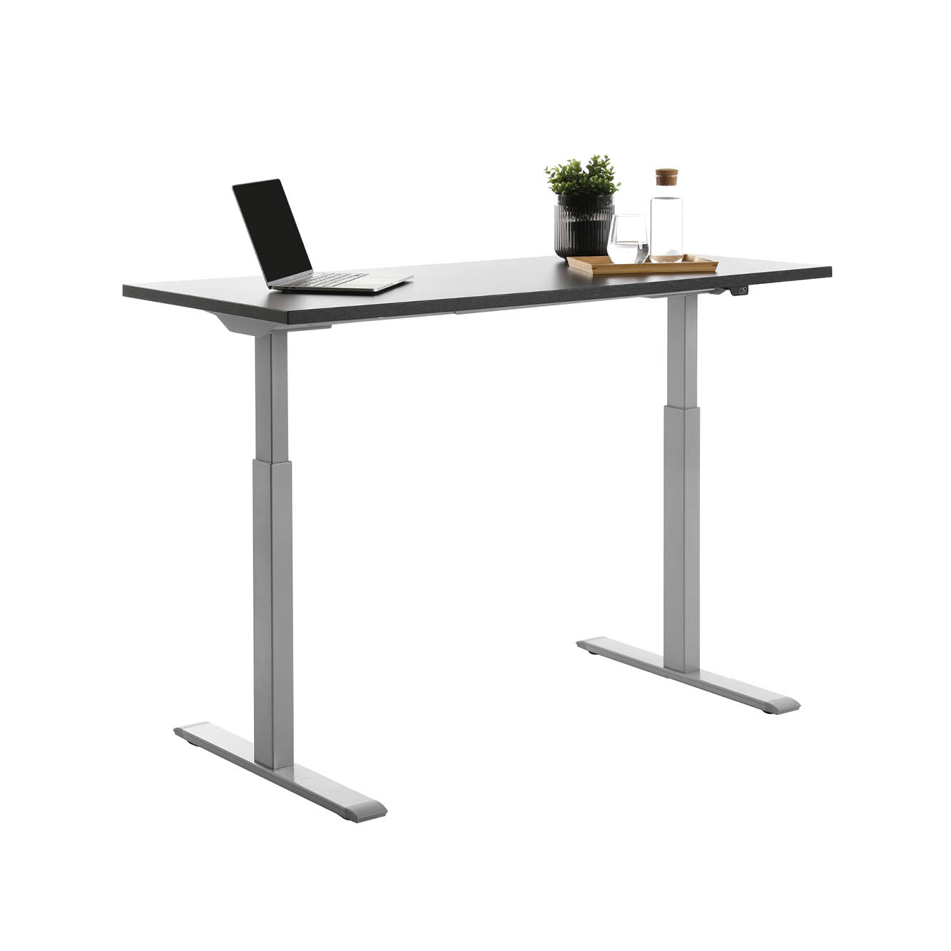 140 x 60 cm Schreibtisch Topstar Ergo E-Table höhenverstellbar - grau, schwarz