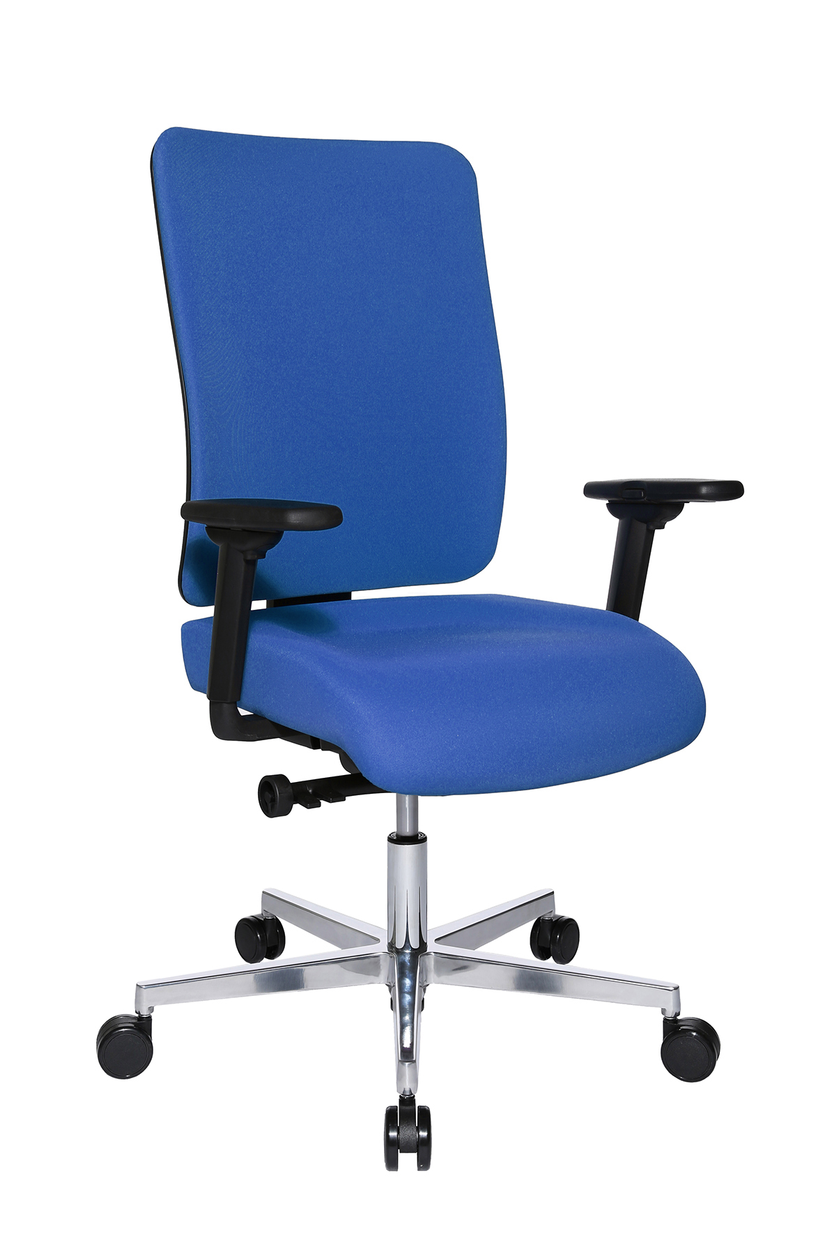 Bürostuhl Topstar Sitness Open X DLX (P) Schiebesitz Fuß poliert - blau