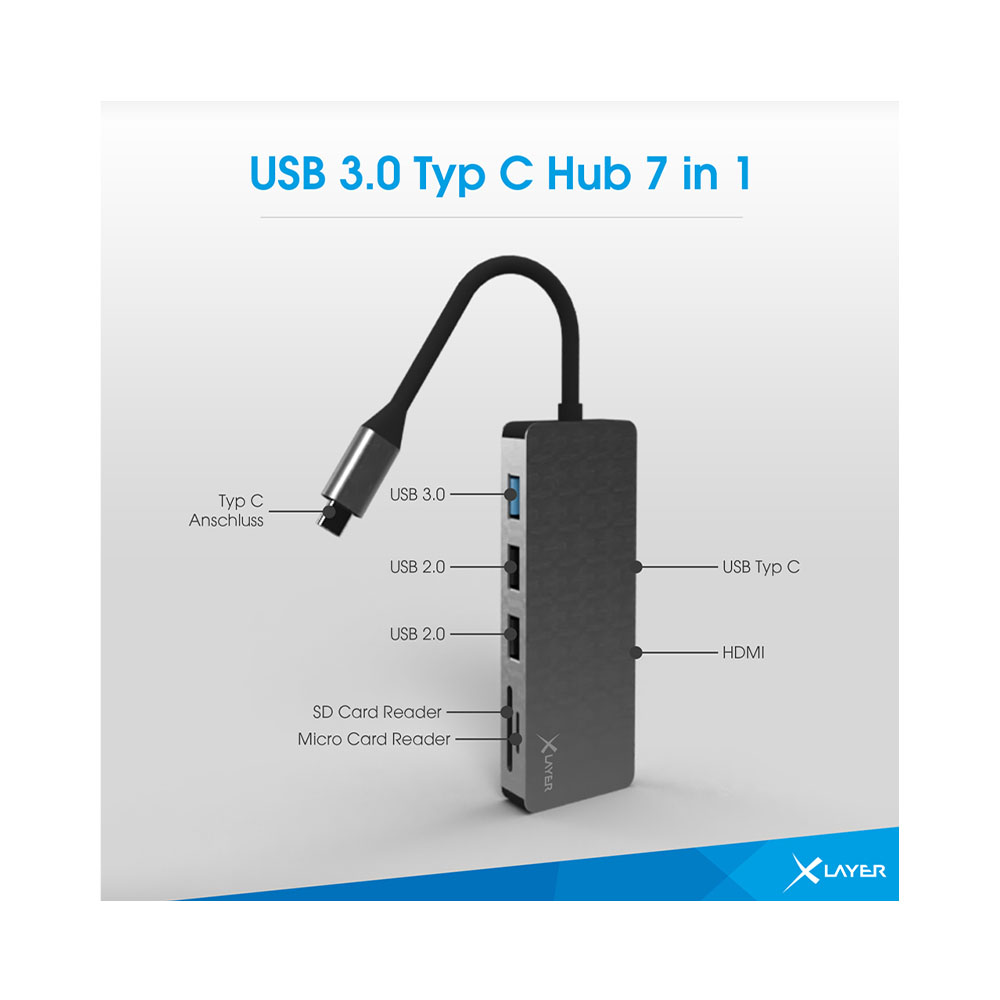 Typ C USB 3.0 Hub 7-in-1 XLayer