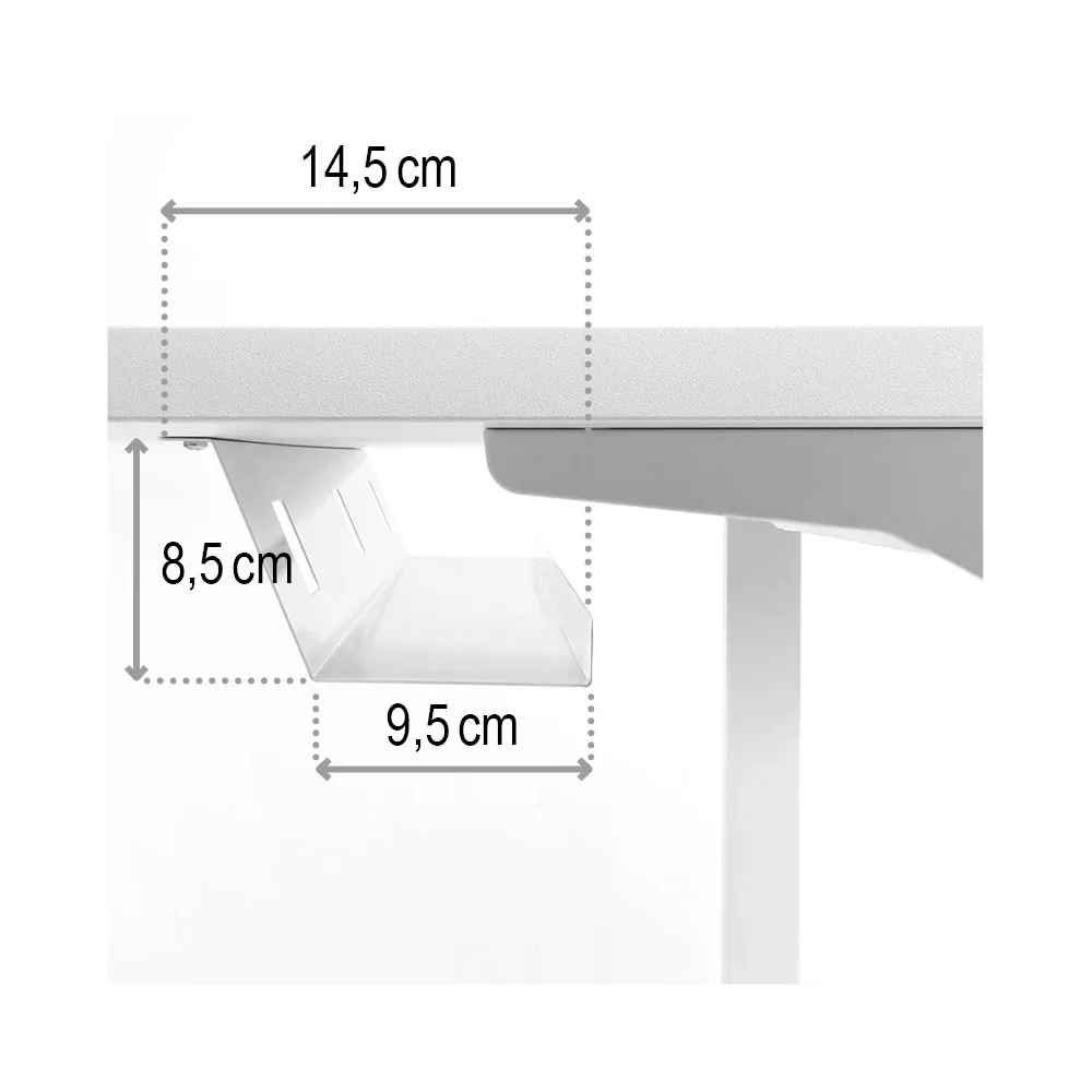 Kabelwanne weiss für Schreibtische 110cm