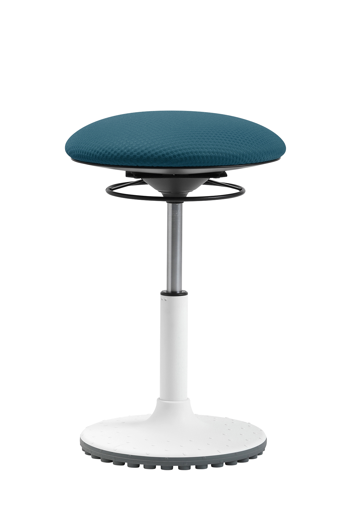 living chairs "Move" Sitzhocker weiss/petrolblau