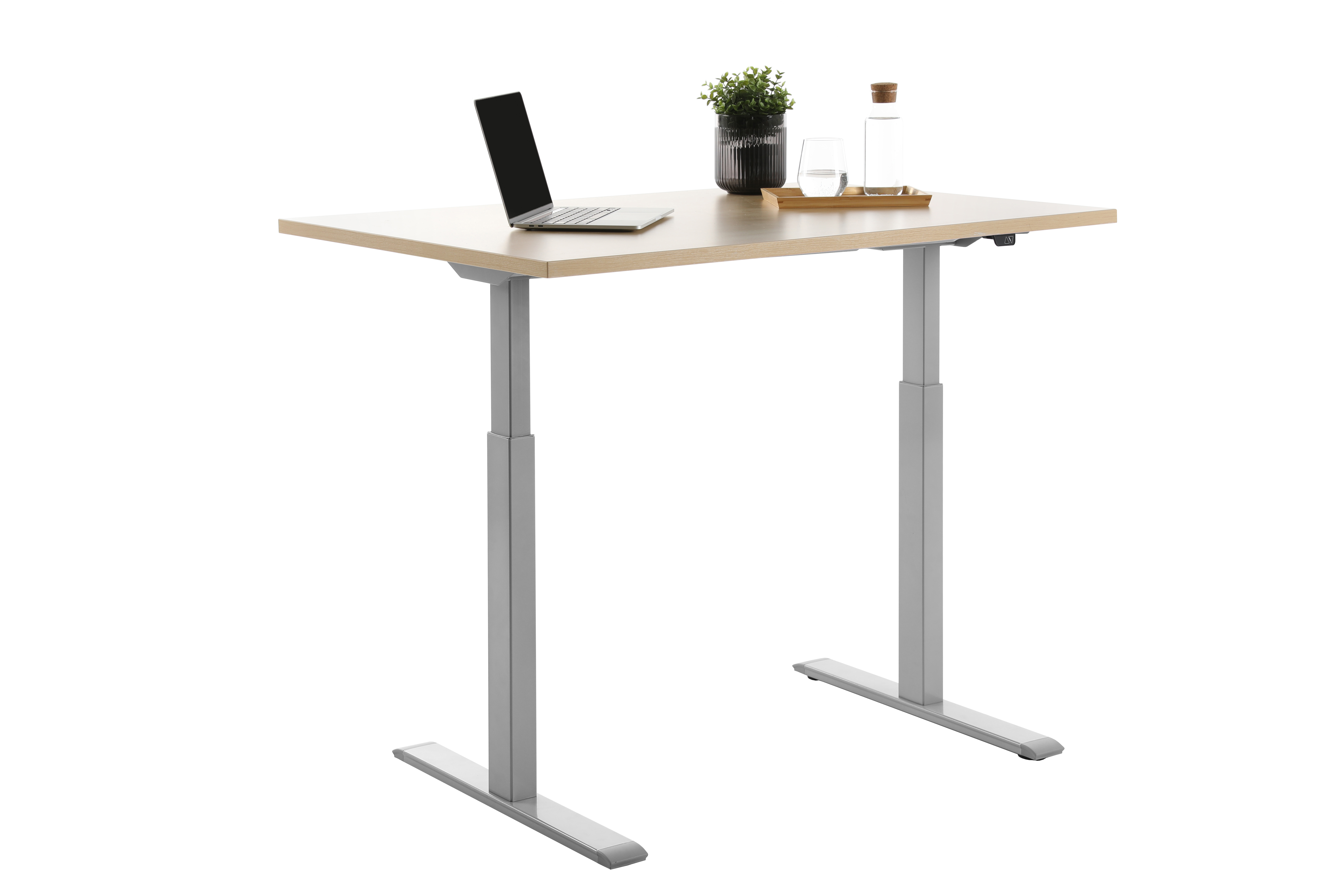 120 x 80 cm Höhenverstellbarer Schreibtisch Topstar Ergo E-Table - grau, Ahorn