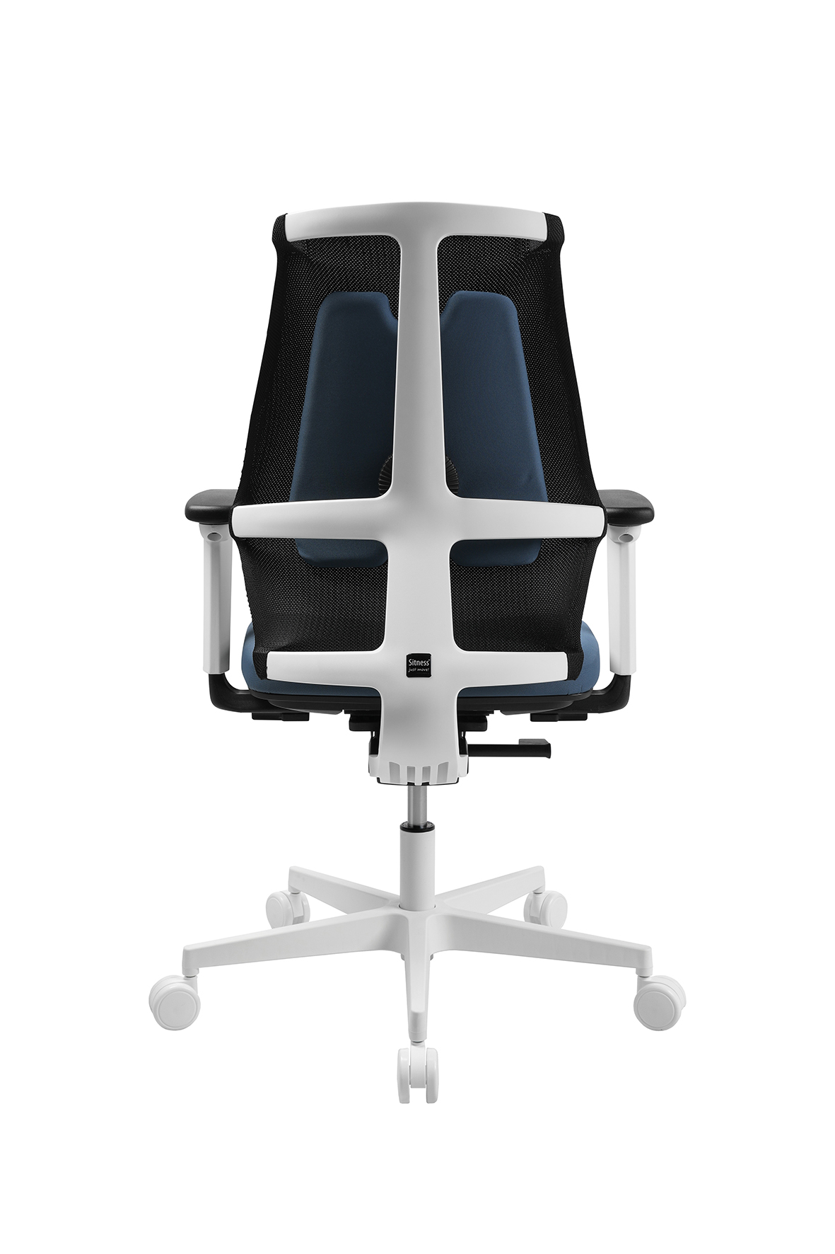 Bürostuhl Topstar Sitness X Back, blau-schwarz, Fußkreuz weiß