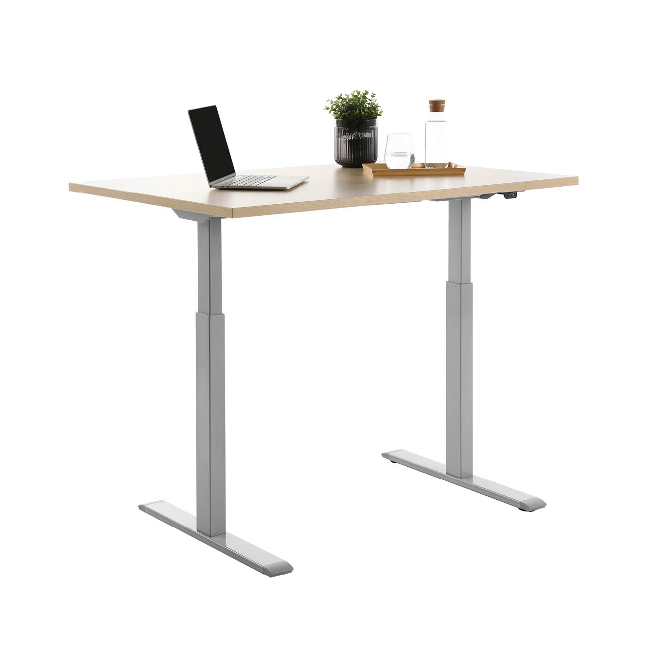 120 x 80 cm Höhenverstellbarer Schreibtisch Topstar Ergo E-Table - grau, Ahorn