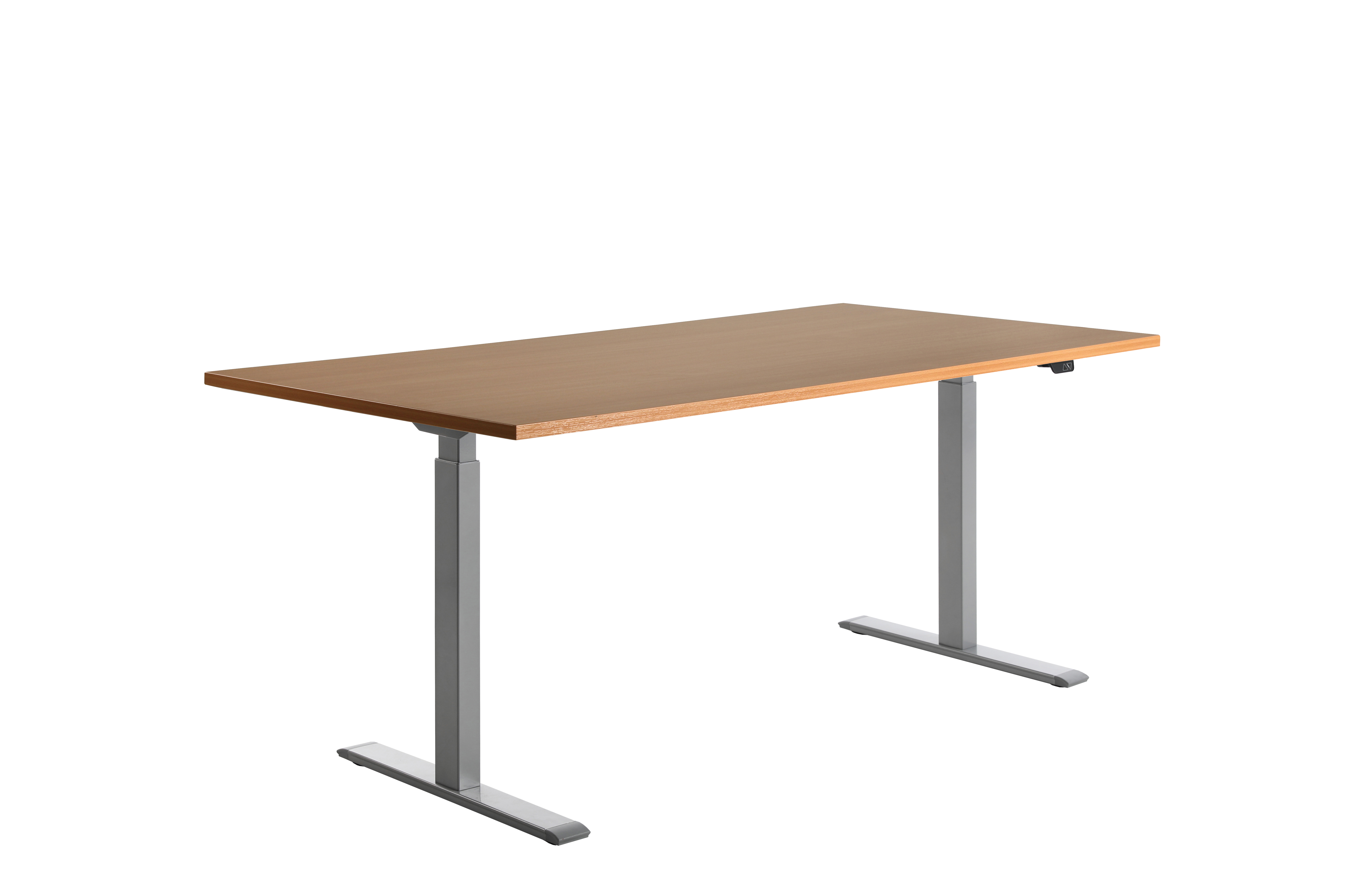 180 x 80 cm Schreibtisch Topstar Ergo E-Table höhenverstellbar - grau, Buche