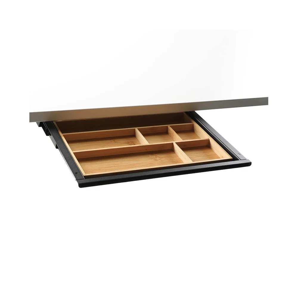 Unterbau-Schubladenauszug schwarz mit Holz-Organizer