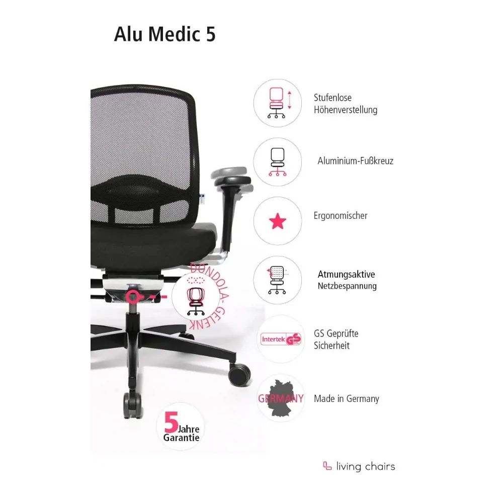 Profi Bürostuhl Wagner AluMedic 5 blau