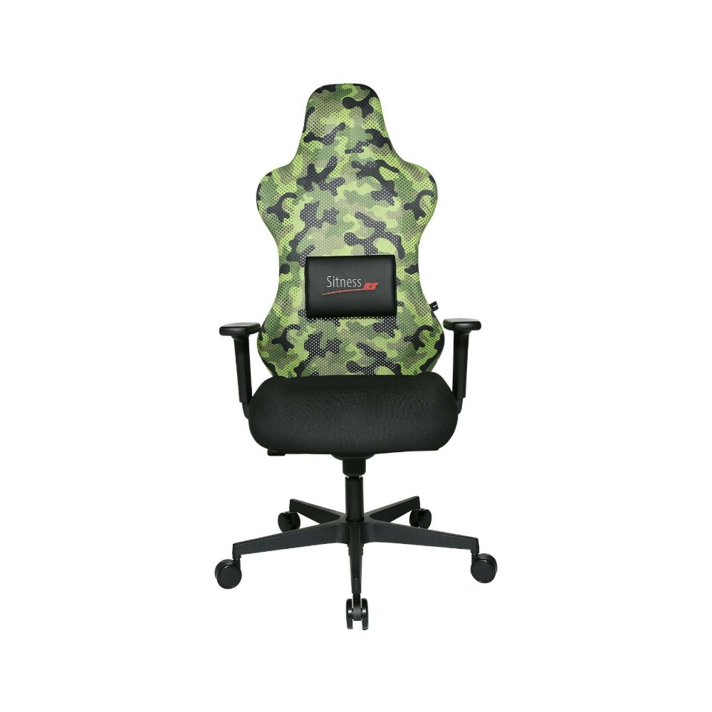 Gaming Stuhl Topstar Sitness RS Sport camouflage grün mit Lordosenkissen