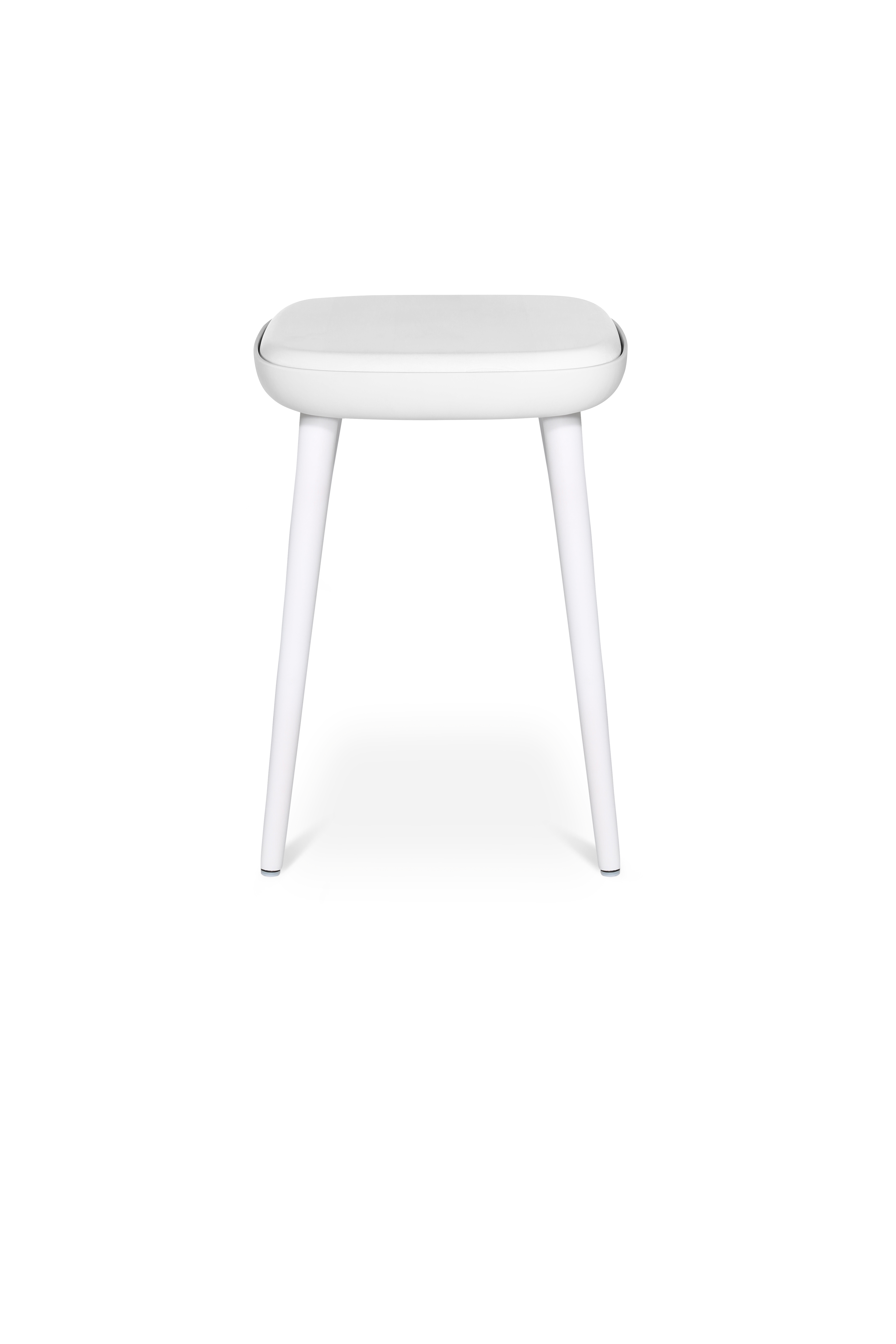 Barhocker Wagner W-2020 Stool S smokey white, Beine lackiert