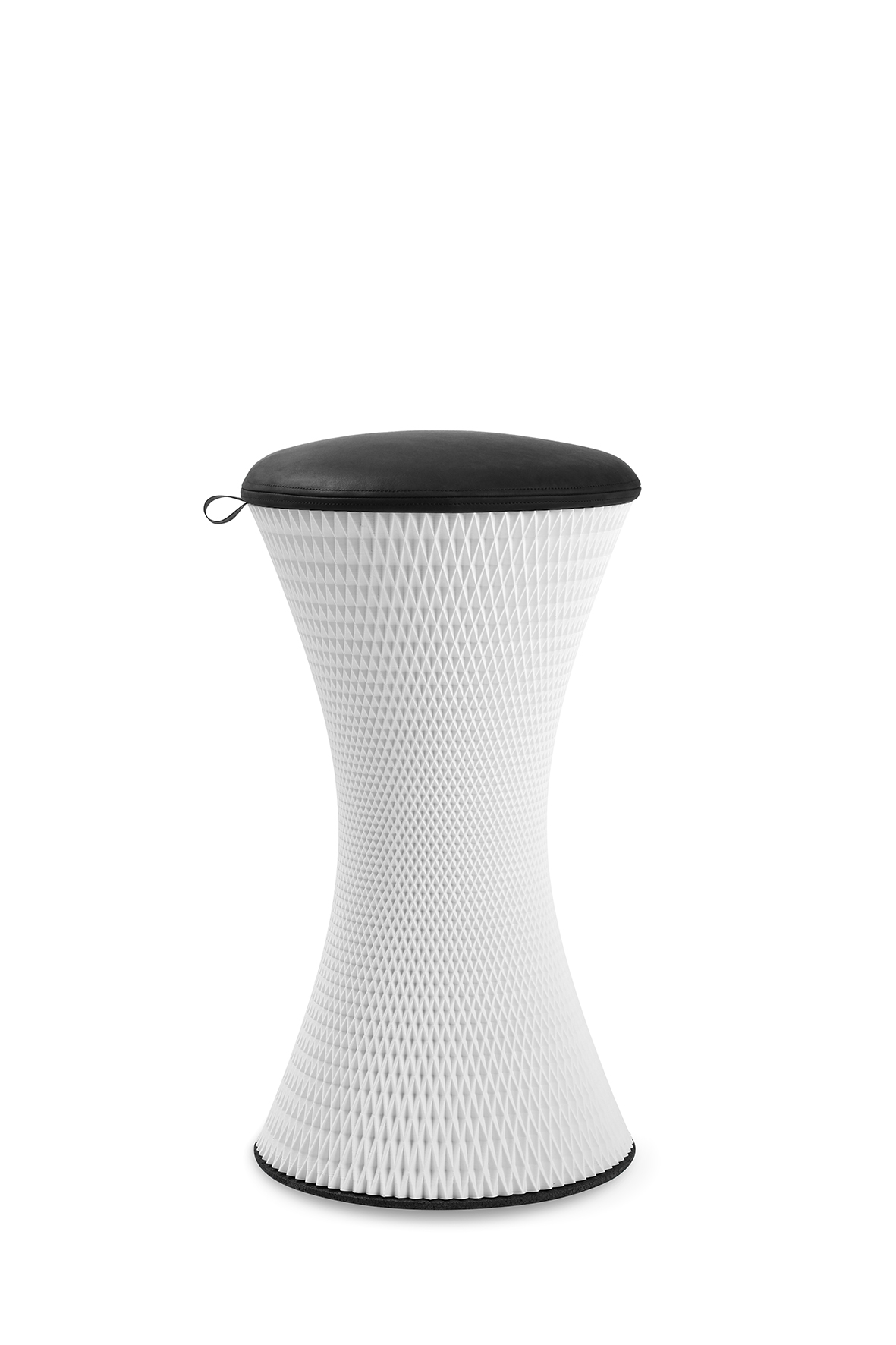 Designhocker #wagnerdesignlab 3D One M weiss/schwarz (Naturleder)