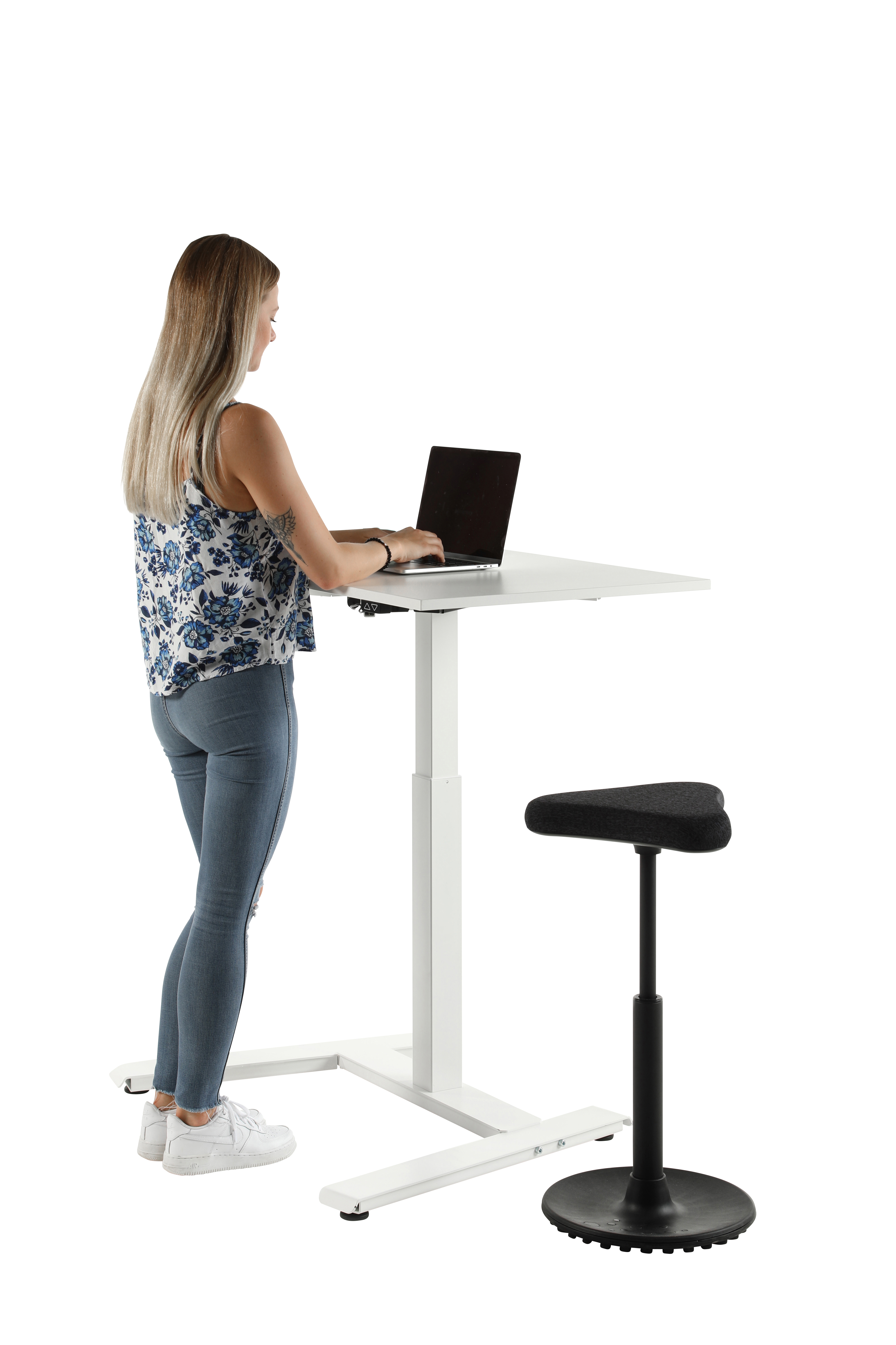 100 x 70 cm Home-Office Schreibtisch Topstar Ergo Table Home - höhenverstellbar - weiss, weiss