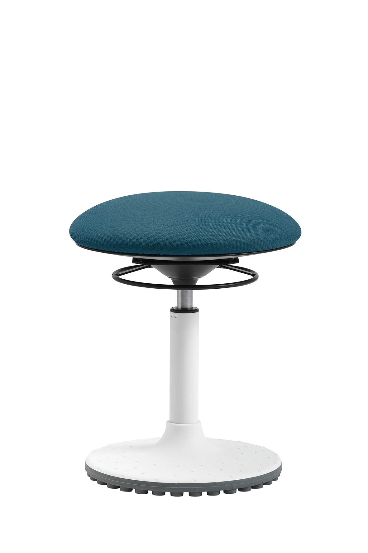 living chairs "Move" Sitzhocker weiss/petrolblau