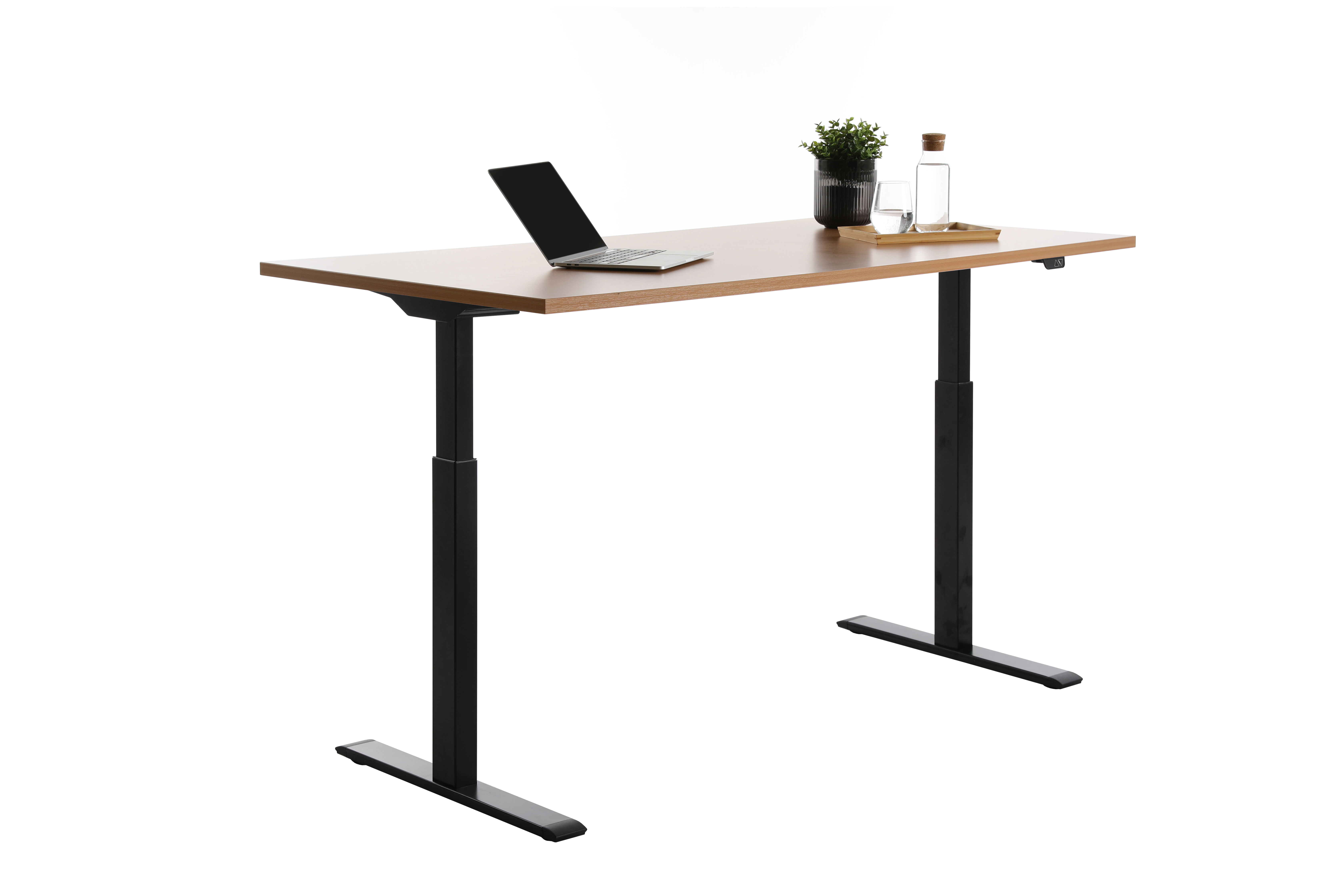 160 x 80 cm Schreibtisch Topstar Ergo E-Table höhenverstellbar - schwarz, Buche