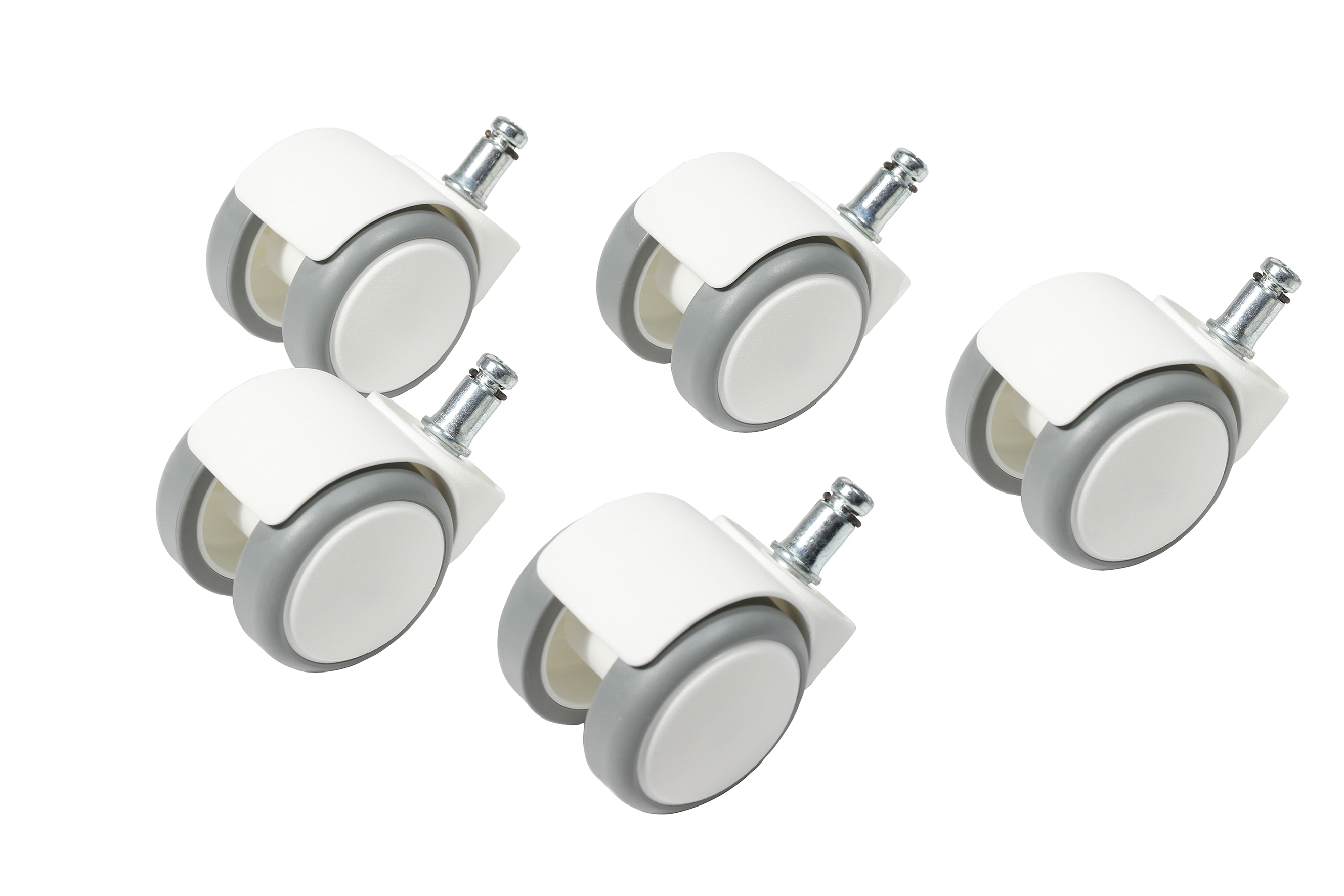 5x Topstar Hartbodenrollen 10er-Stift weiß