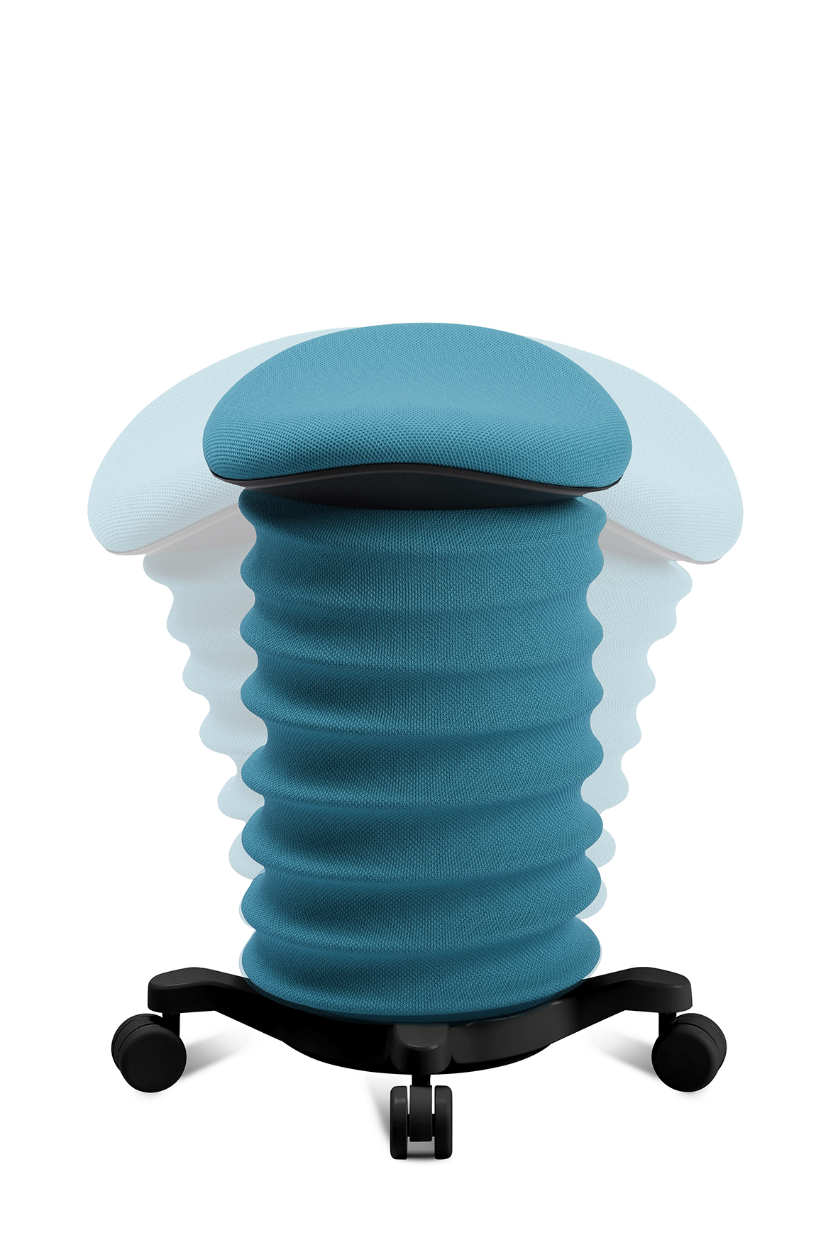 Lifestyle-Hocker Topstar Sitness 4D (mit Rollen) petrol-schwarz