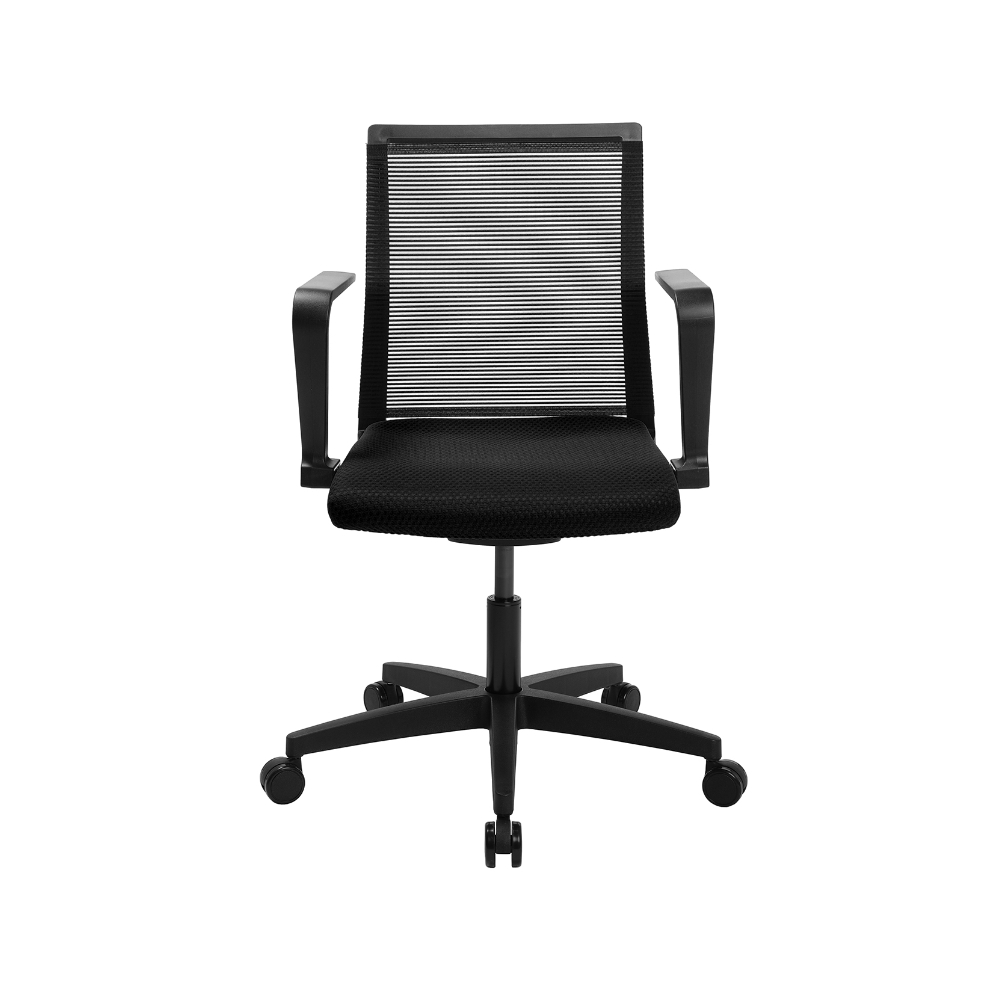 Home-Office Stuhl Sitness Smart Point schwarz mit Netz und fester Armlehne