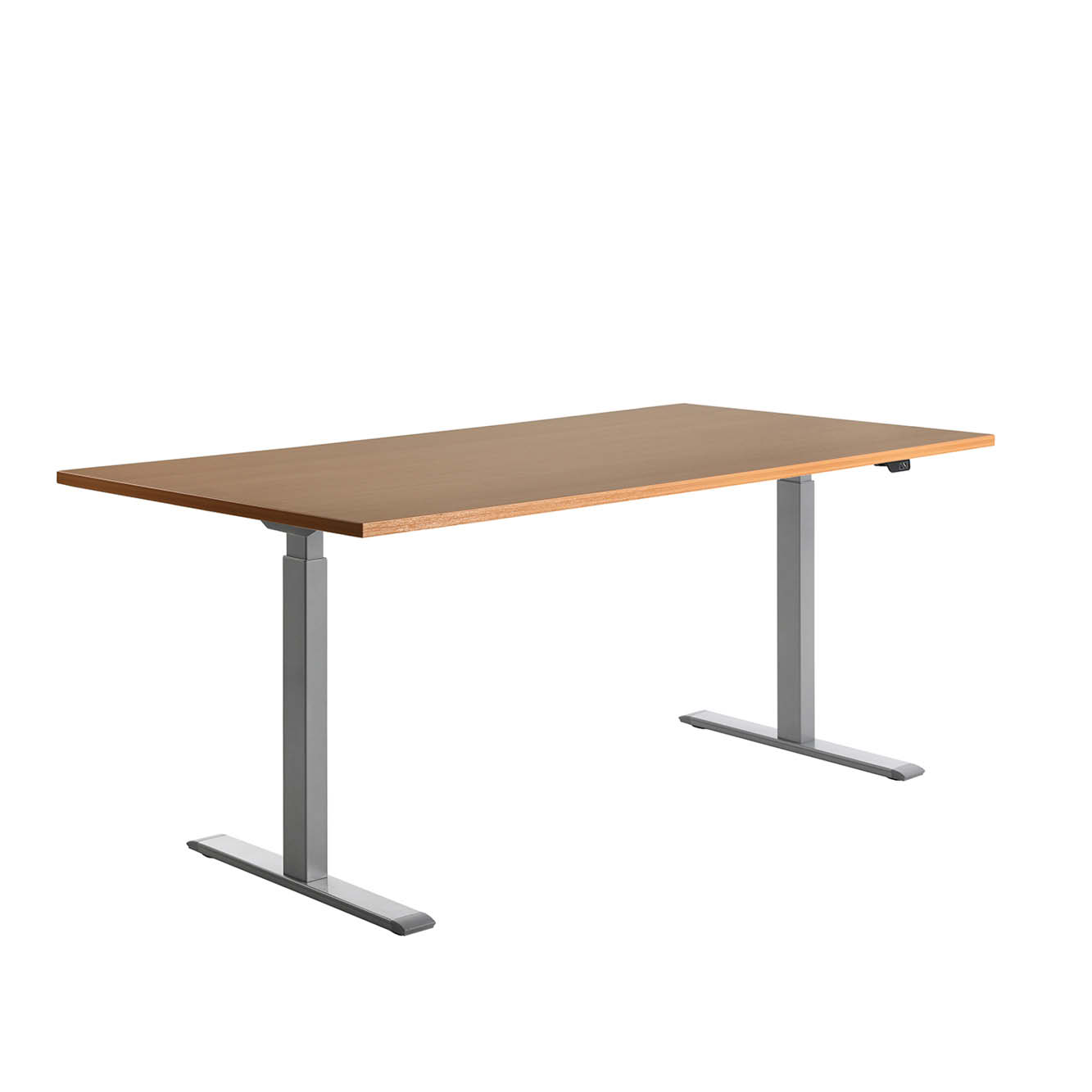 180 x 80 cm Schreibtisch Topstar Ergo E-Table höhenverstellbar - grau, Buche